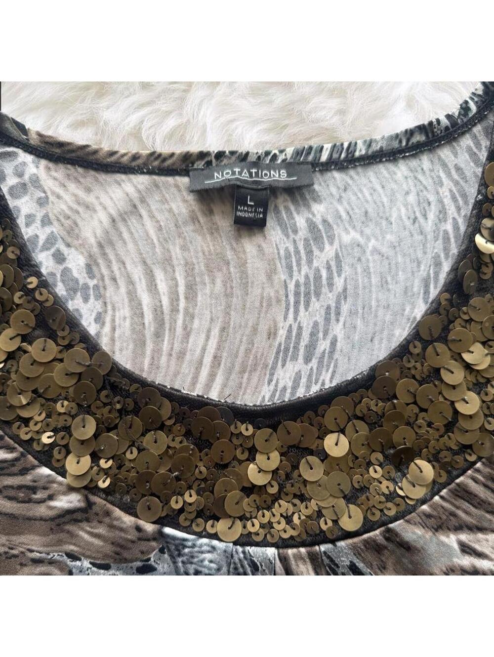 Notations Women's Brown and Multi Blouse